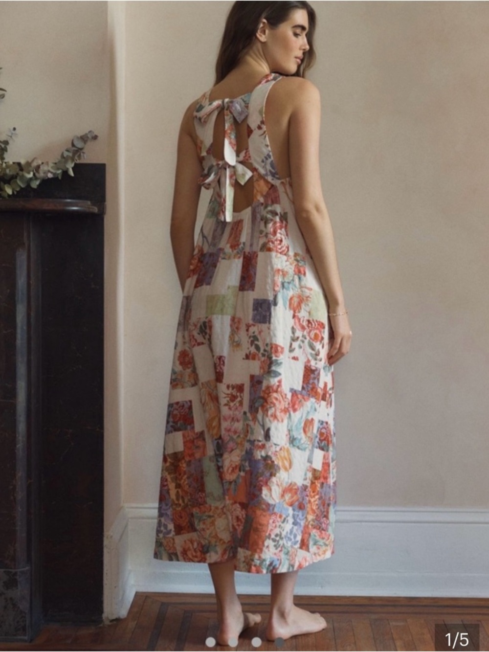 Anthropologie floral patchwork dress